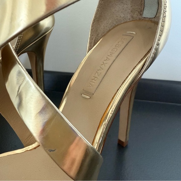 BCBG gold leather strappy heel sandals - size 7 - Picture 7 of 7
